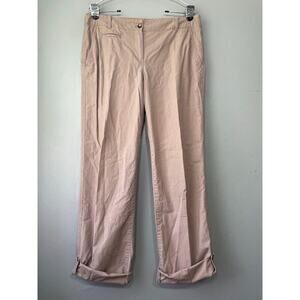Talbots Pants Womens Size 10 Boyfriend Kahki Convertible Roll Tab Hiking Baggy